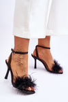 Women's Sandals With Feathers Black Tiffany