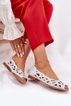 Perforated Ballerinas With Open Toes Silver Calgis