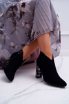 Black Elegant Suede Stiletto Booties Laura Messi 2047