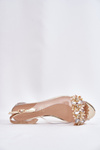 Transparent Sandals On Low Heel With Decoration D&A MR51-709 Golden