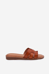 Women Slippers Made Of Eco Leather Camel Lisanoria