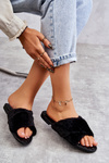 Women's Flat Heels With Fur Black Lussie
