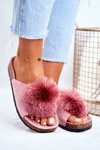 Women's Flip-flops with Pompom Pink Galaxo