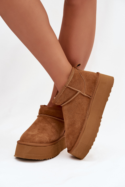 Women's Snow Boots Made of Natural Suede Camel Mairene