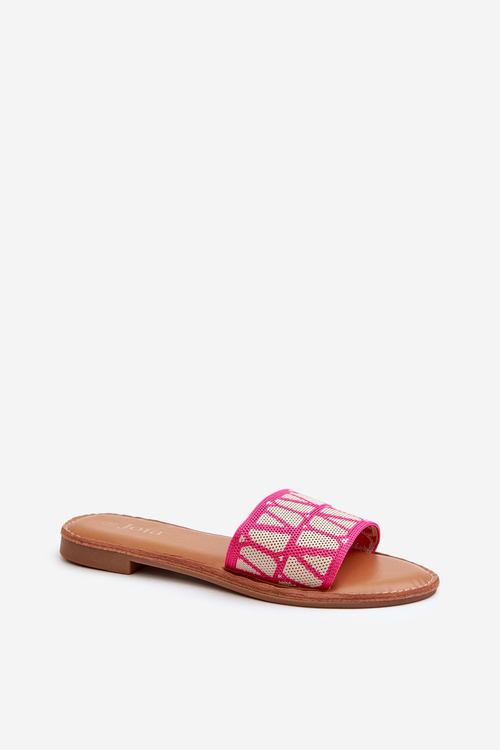 Women's Flat Heel Flip Flops in Fuchsia by Traivea