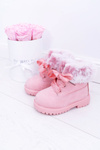 Children's Boots Trapper Fleece-lined Pink Tesoro