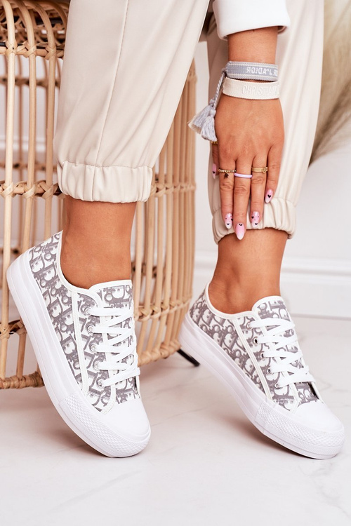 Women's Logged Sneakers White-Grey Daphne