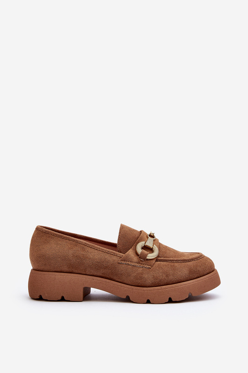 Women's Loafers with Decoration Camel Railenes