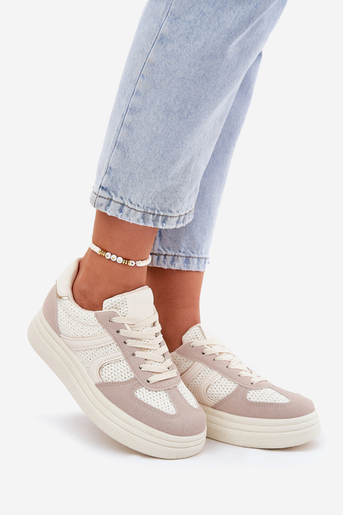 Women's Platform Sneakers Beige Lesida