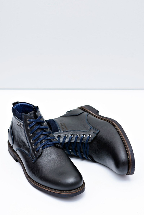 Men's Boots Leather Warm Black Boots Piere