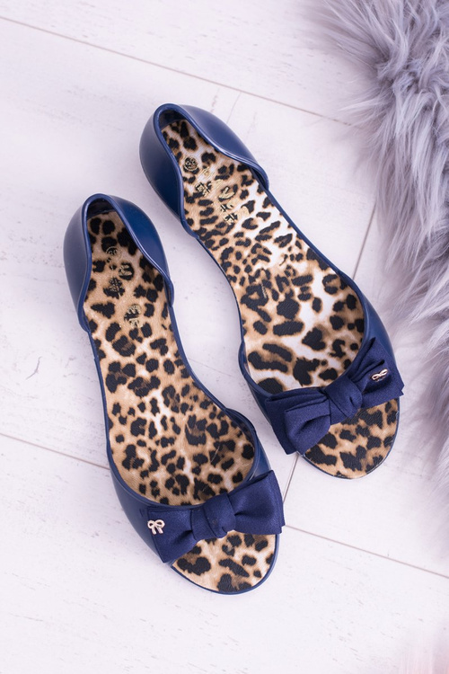 Navy Blue Rubber Women's Cocard Ballerinas Victoria