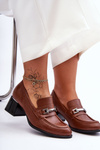 Comfortable Leather Pumps Brown Damira