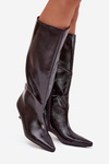 Patent Leather Women's Boots Low Heel Bordeaux Mireva