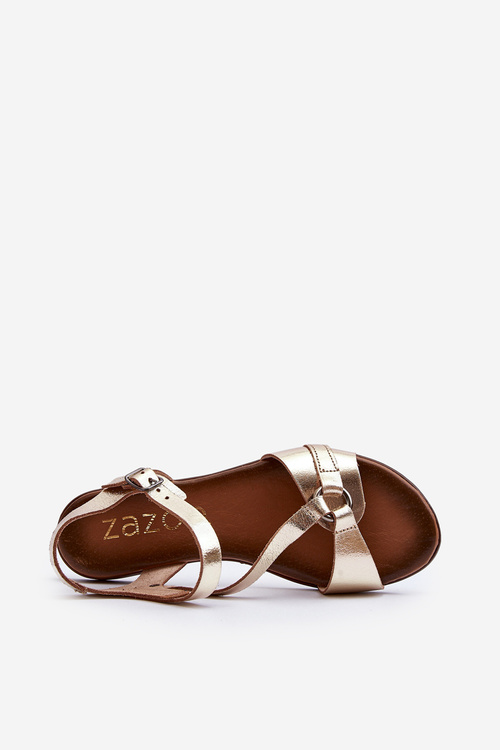 Zazoo 40182 Women's Leather Sandals Gold