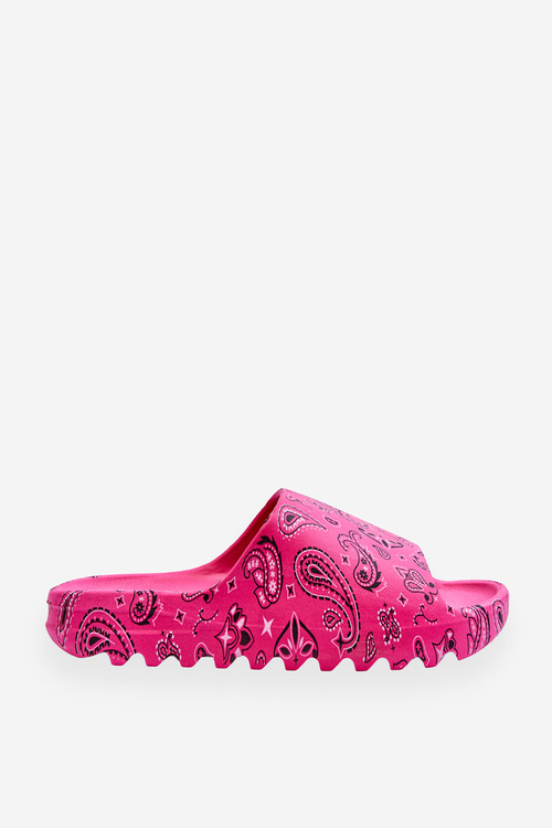 Fashionable women's slippers on a massive platform fuchsia Lorette
