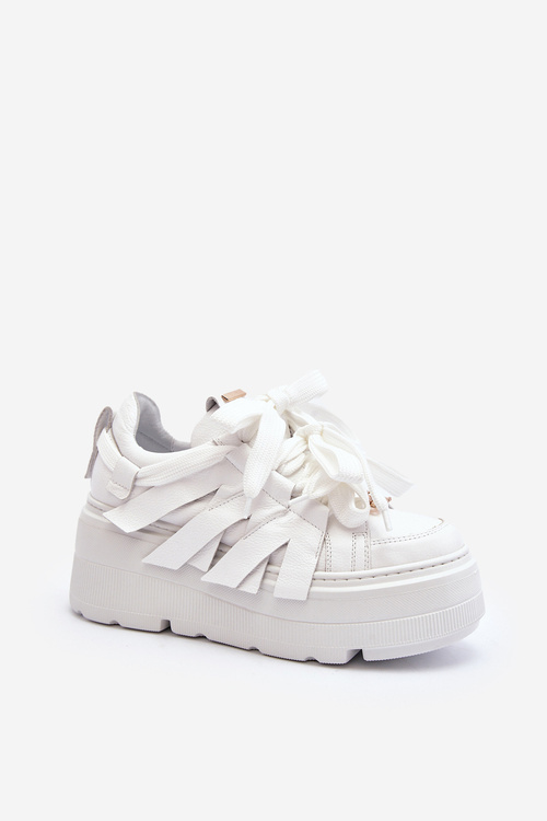 White Chunky Platform Sneakers Zazoo 2F-7033