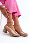 Elegant Leather Pumps with Platform Maciejka 06422-25 Gold
