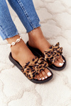 Women's Slippers With A Bow Leopard Beat It