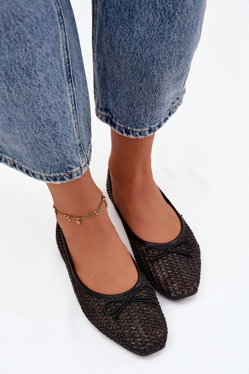 Ballet flats With Braid And Bow Black Belirra
