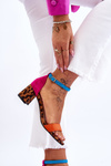 Low Heel Suede Sandals In Spots Multicolored Quincy