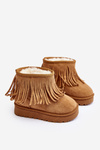 Children's Snow Boots with Decorative Fringes Camel Nimia