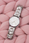 Stylish Silver Women's Watch with Bracelet