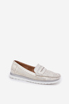 Women's Moccasins Made Of Eco Leather Silver Bralithia