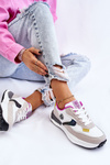 Women's sports sneakers Big Star KK274099 White and Beige