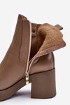 Leather Women's Boots on Heel Lemar Brown Kodra