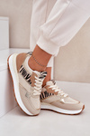 Women's Sports Shoes On Platform Zebra Beige Davinara