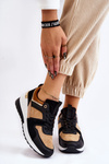 Classic Wedge Sneakers Beige and Black Collide