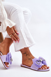 Women's Slippers With Bow And Rhinestones Violet Jolene