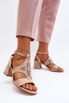 Low Heel Sandals in Nude Eleriva