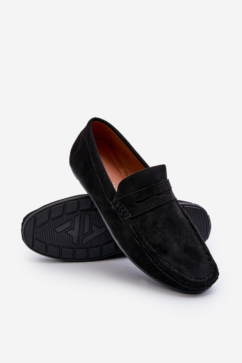 Men's Eco Suede Black Loafers Nedlin