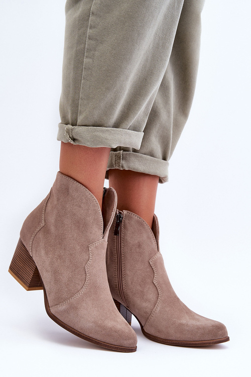 Suede Cowboy Boots Lewski EV28 Beige