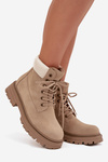 Women's Lace-up Boots Beige Norena