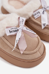 Women's slippers with fur and bow Beige Fenella