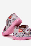 Children's slippers Milami with Velcro in unicorns gray-pink Reathiana