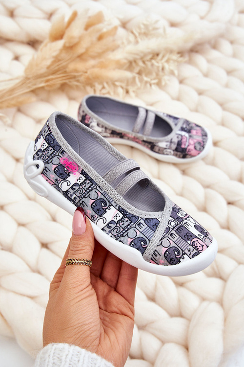 Flip-flops Ballerinas Befado Cats 116X315 Grey-Pink