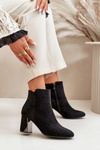Insulated Ankle Boots With Block Heel And Mirror Element Black Silvare