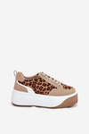 Women Sneakers On Massive Platform Leopard Beige Tamorniel
