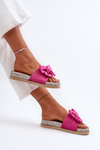 Women's Platform Slides with Bow Fuchsia Aflia