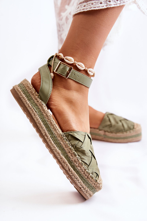 Women's Espadrilles Sandals On The Platform Green Susane