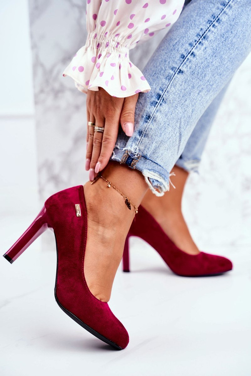 Sergio Leone Campbell Women's Maroon Suede Stiletto Stiletto pumps