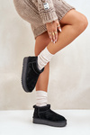 Women's Suede Snow Boots On Platform Black Nereviana