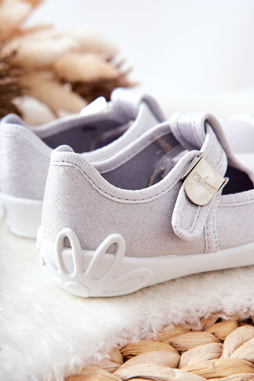 Papcie Baleriny Befado Błyszczące 115X001 Srebrne