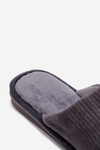 Men's slippers with embroidery gray Presine