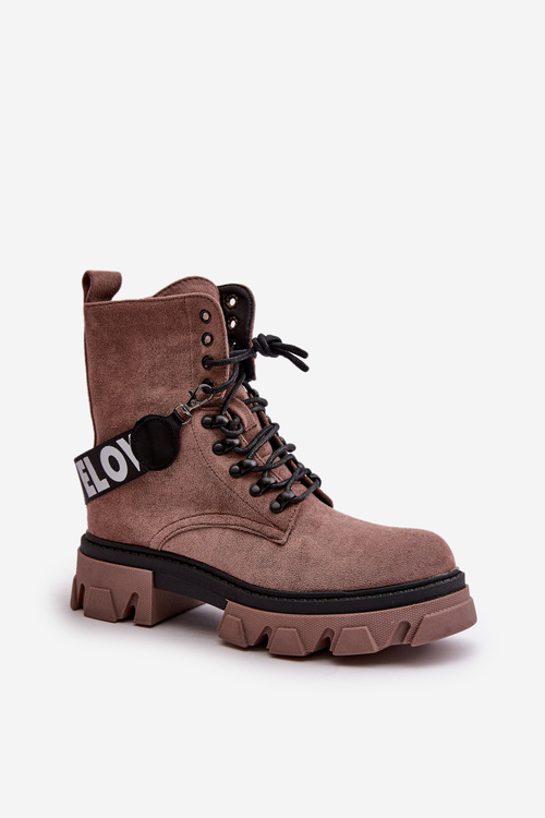 Suede High Boots With Insulation Light Brown Danity