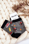 Men's Funny Socks Mismatched Barbecue And Sausages Gray 
