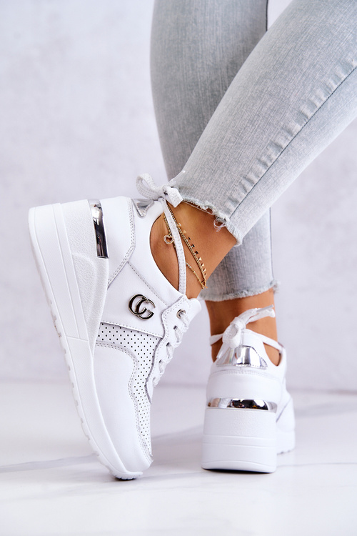 Women's Leather sports shoes Sneakers White Loissa